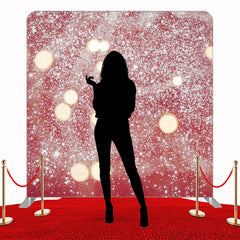 Bokeh Dots On Red Background Double Sided Backdrop - Layoris