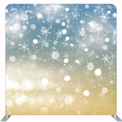 Blue And Gold Gradient Snowflake Double Sided Backdrop - Layoris