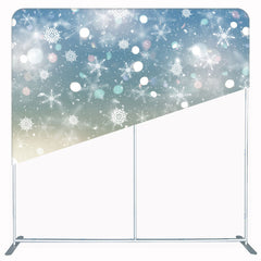 Blue And Gold Gradient Snowflake Double Sided Backdrop - Layoris