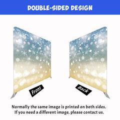 Blue And Gold Gradient Snowflake Double Sided Backdrop - Layoris