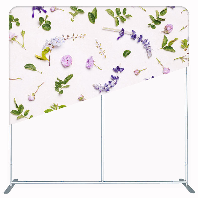 Leaves And Flowers Beige Double Sided Backdrop - Layoris