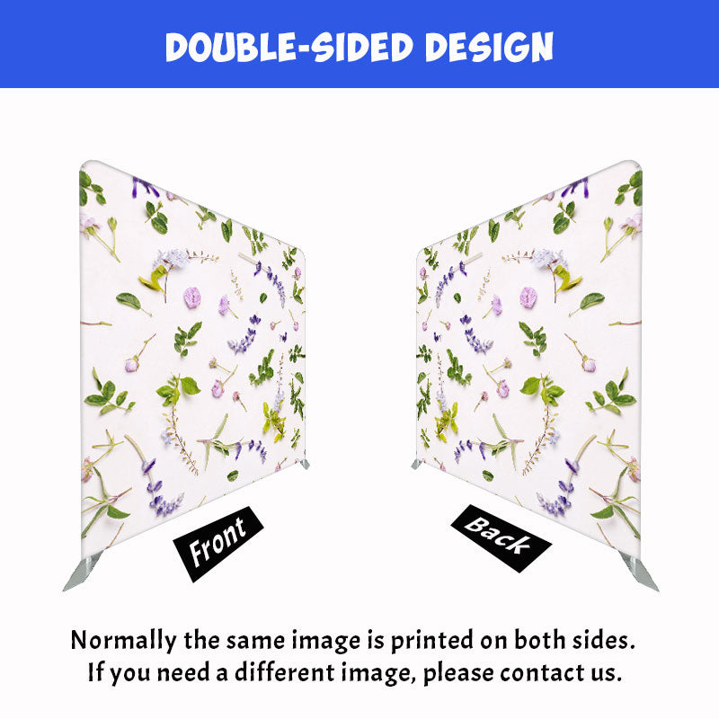 Leaves And Flowers Beige Double Sided Backdrop - Layoris