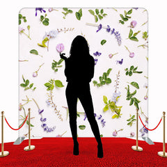 Leaves And Flowers Beige Double Sided Backdrop - Layoris