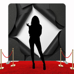 Black Curled Edge Opening Double Sided Backdrop - Layoris