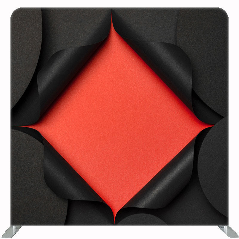 Black Curling Opening Orange Double Sided Backdrop - Layoris