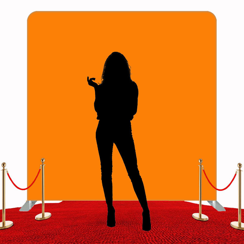Solid Fabric Orange Square Double Sided Backdrop - Layoris
