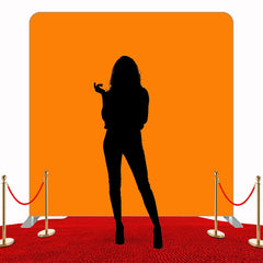 Solid Fabric Orange Square Double Sided Backdrop - Layoris