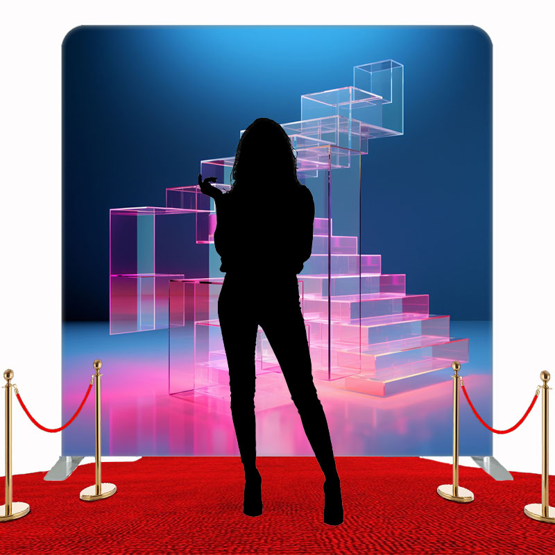 Stained Glass Staircase Double Sided Backdrop - Layoris