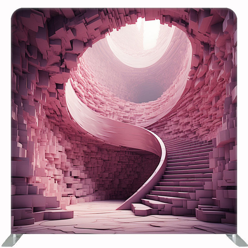 Pink Staircase Tiankeng Double Sided Backdrop - Layoris