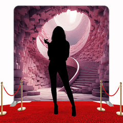 Pink Staircase Tiankeng Double Sided Backdrop - Layoris
