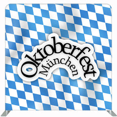 Blue White Checkered Oktoberfest Double Sided Backdrop - Layoris