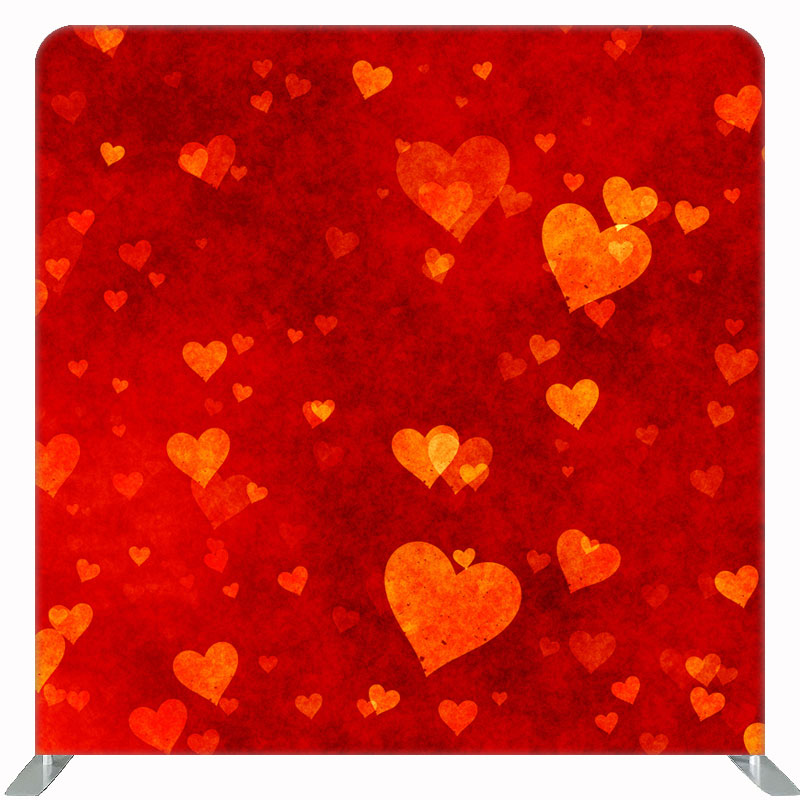 Red Love Hearts Scattered Double Sided Backdrop - Layoris