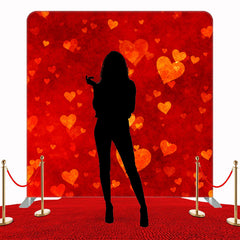 Red Love Hearts Scattered Double Sided Backdrop - Layoris