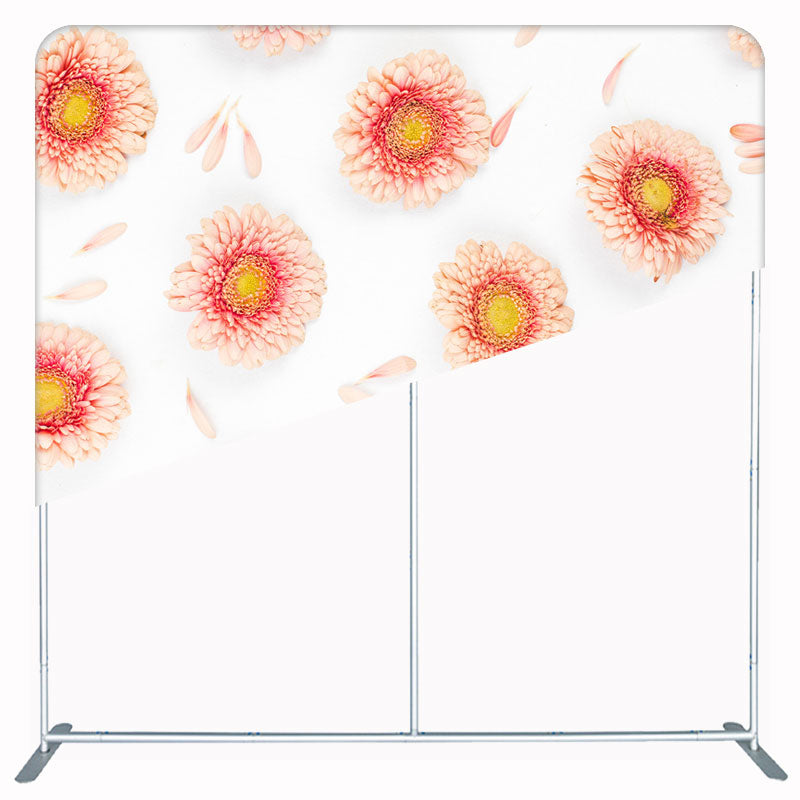 Neatly Arranged Pink Flowers Double Sided Backdrop - Layoris