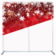 Red Background With Snowflakes Double Sided Backdrop - Layoris
