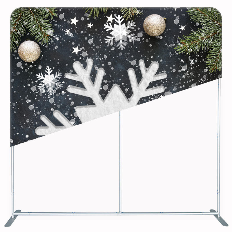 Snowflakes Balls Christmas Double Sided Backdrop - Layoris