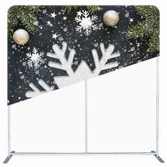 Snowflakes Balls Christmas Double Sided Backdrop - Layoris