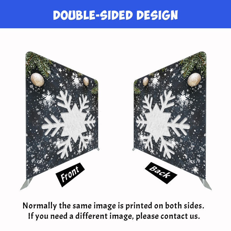 Snowflakes Balls Christmas Double Sided Backdrop - Layoris