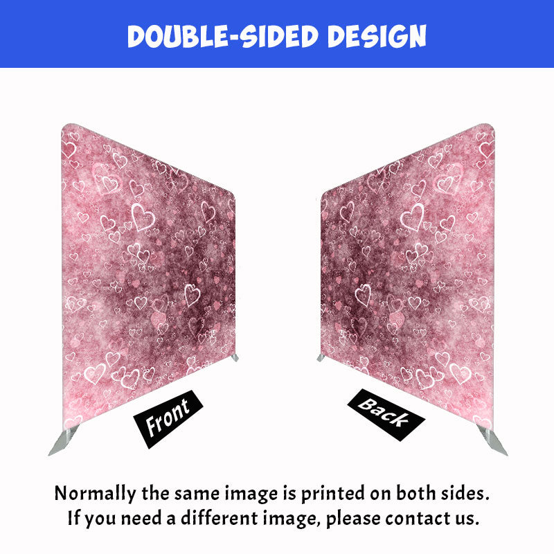 Dusty Pink Scattered Hearts Double Sided Backdrop - Layoris