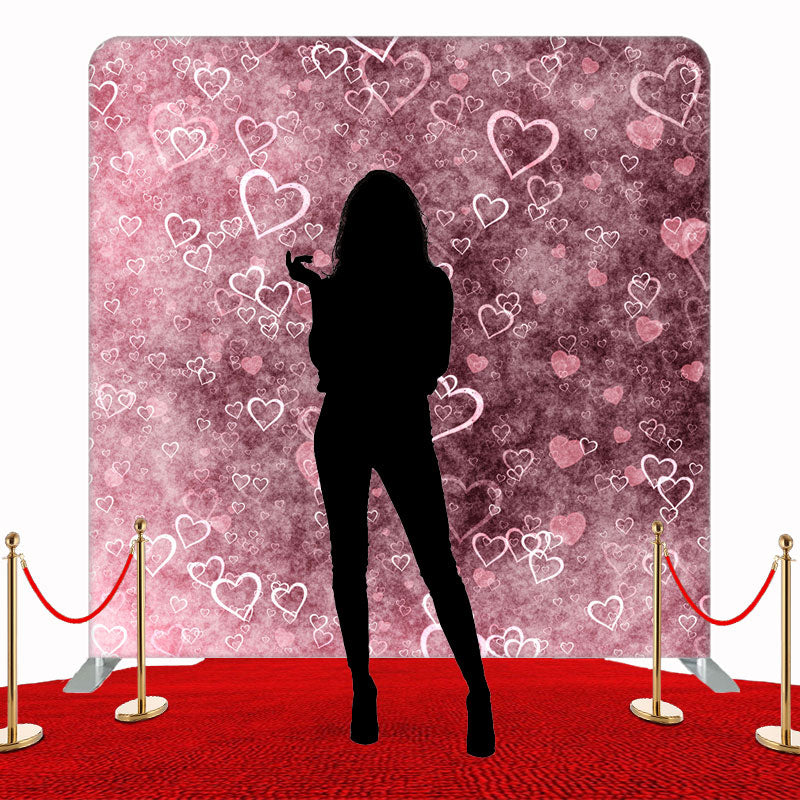 Dusty Pink Scattered Hearts Double Sided Backdrop - Layoris