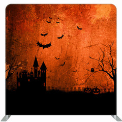Orange Wall Bat Castle Double Sided Backdrop - Layoris