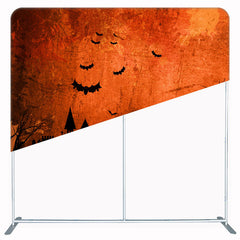 Orange Wall Bat Castle Double Sided Backdrop - Layoris