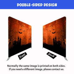 Orange Wall Bat Castle Double Sided Backdrop - Layoris