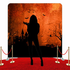 Orange Wall Bat Castle Double Sided Backdrop - Layoris