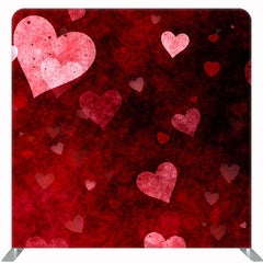 Love Heart On Dark Red Background Double Sided Backdrop - Layoris