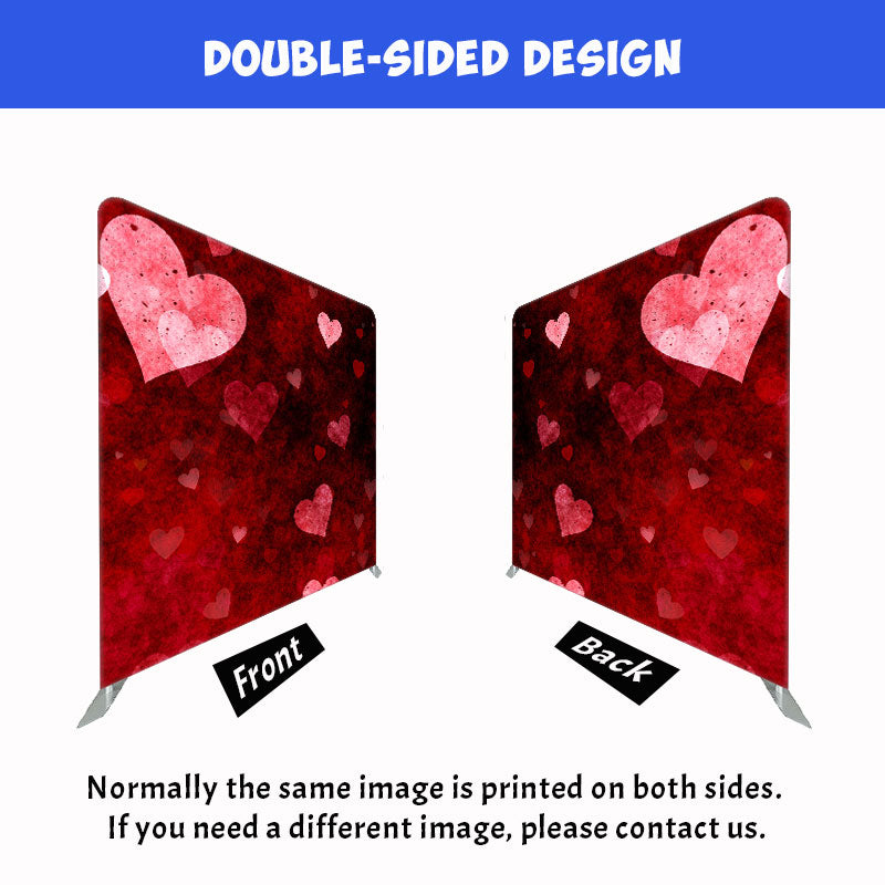 Love Heart On Dark Red Background Double Sided Backdrop - Layoris