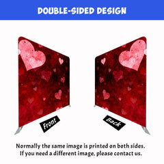 Love Heart On Dark Red Background Double Sided Backdrop - Layoris