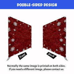 Sparkling Red And Snowflakes Double Sided Backdrop - Layoris
