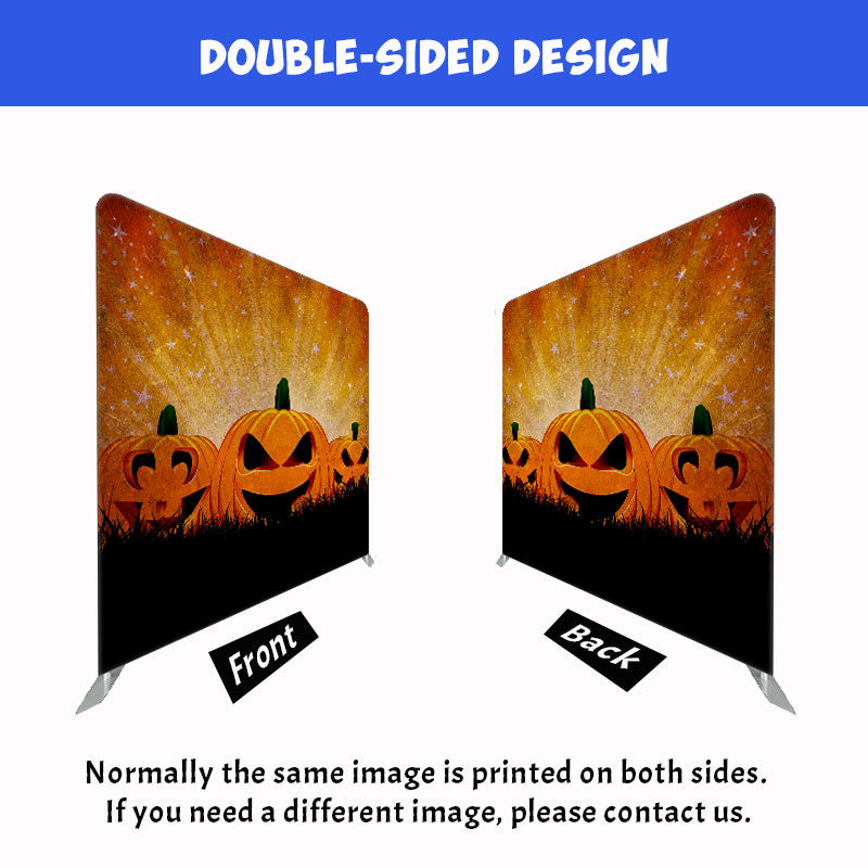 Evil Pumpkin Halloween Double Sided Backdrop - Layoris