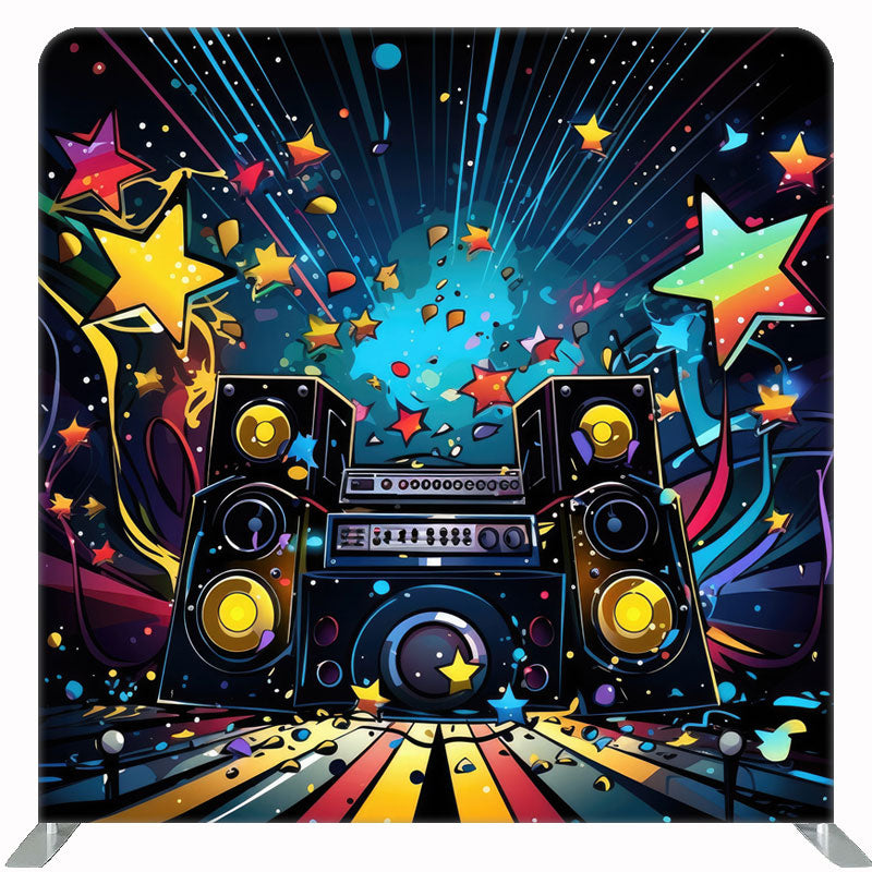 Music Machine Star Dance Party Double Sided Backdrop - Layoris