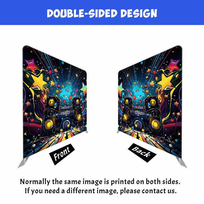 Music Machine Star Dance Party Double Sided Backdrop - Layoris