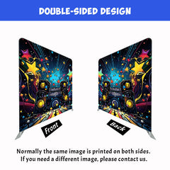 Music Machine Star Dance Party Double Sided Backdrop - Layoris