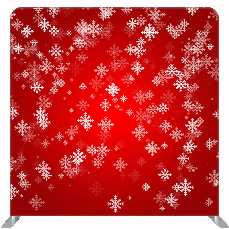 Snowflakes Red Christmas Double Sided Backdrop - Layoris