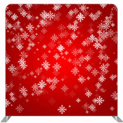 Snowflakes Red Christmas Double Sided Backdrop - Layoris