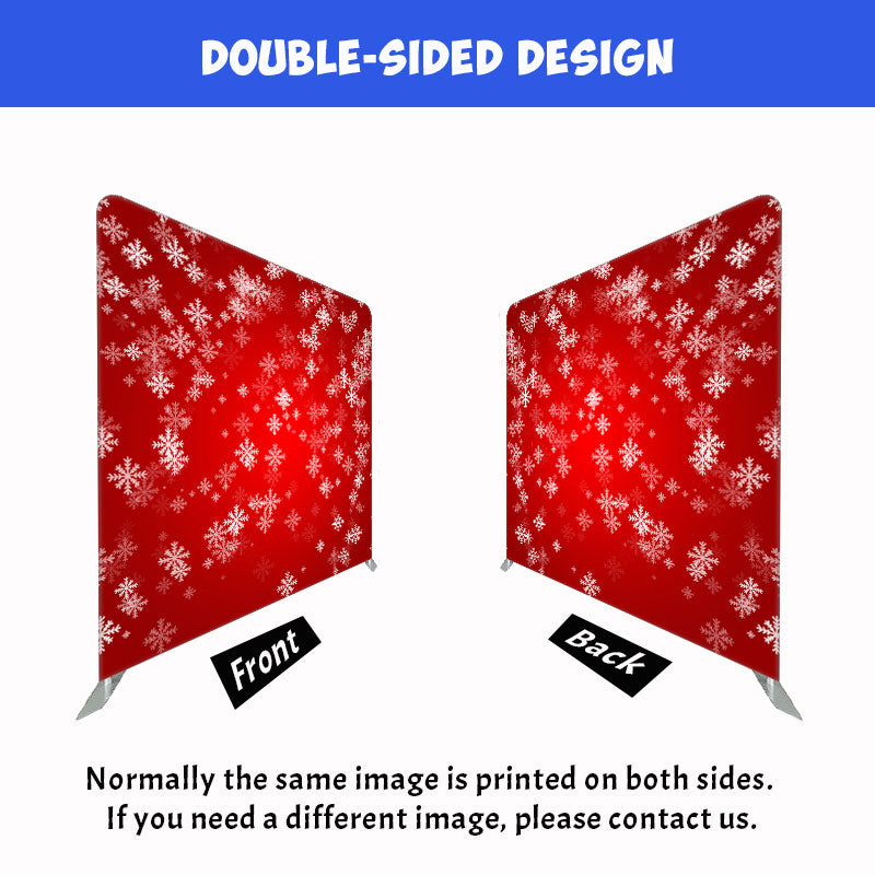 Snowflakes Red Christmas Double Sided Backdrop - Layoris