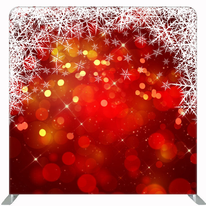 Snowflakes Light Bokeh Red Christmas Double Sided Backdrop - Layoris