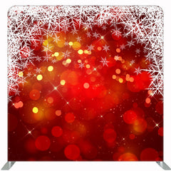 Snowflakes Light Bokeh Red Christmas Double Sided Backdrop - Layoris