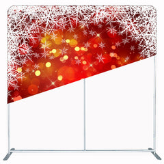 Snowflakes Light Bokeh Red Christmas Double Sided Backdrop - Layoris