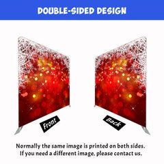 Snowflakes Light Bokeh Red Christmas Double Sided Backdrop - Layoris