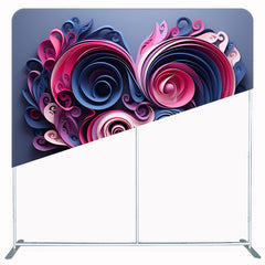 Pink And Blue Curled Heart Double Sided Backdrop - Layoris
