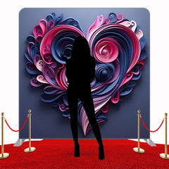 Pink And Blue Curled Heart Double Sided Backdrop - Layoris