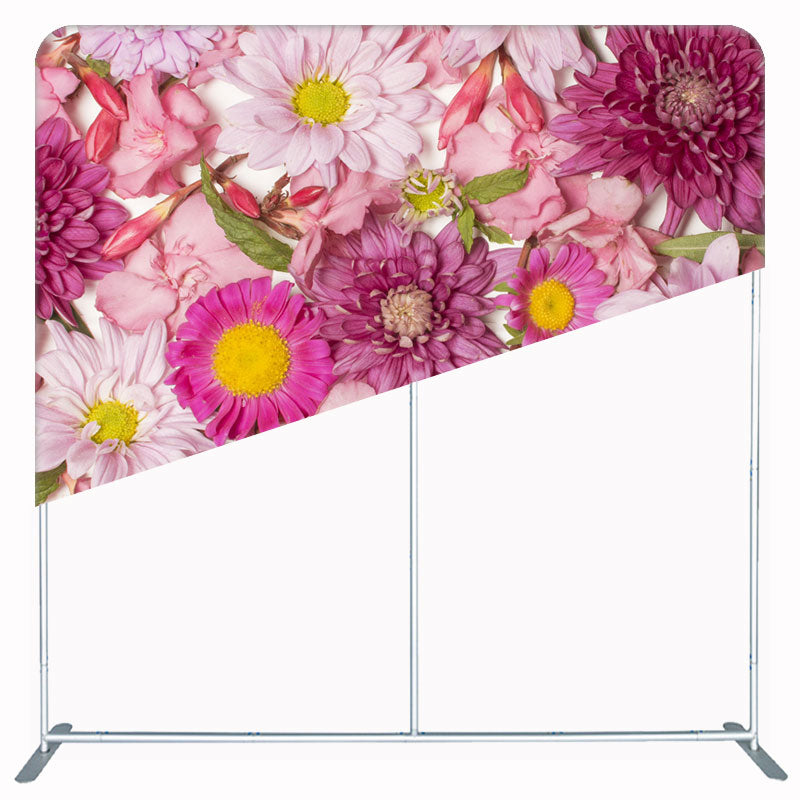 Many Pink Flowers Double Sided Backdrop - Layoris