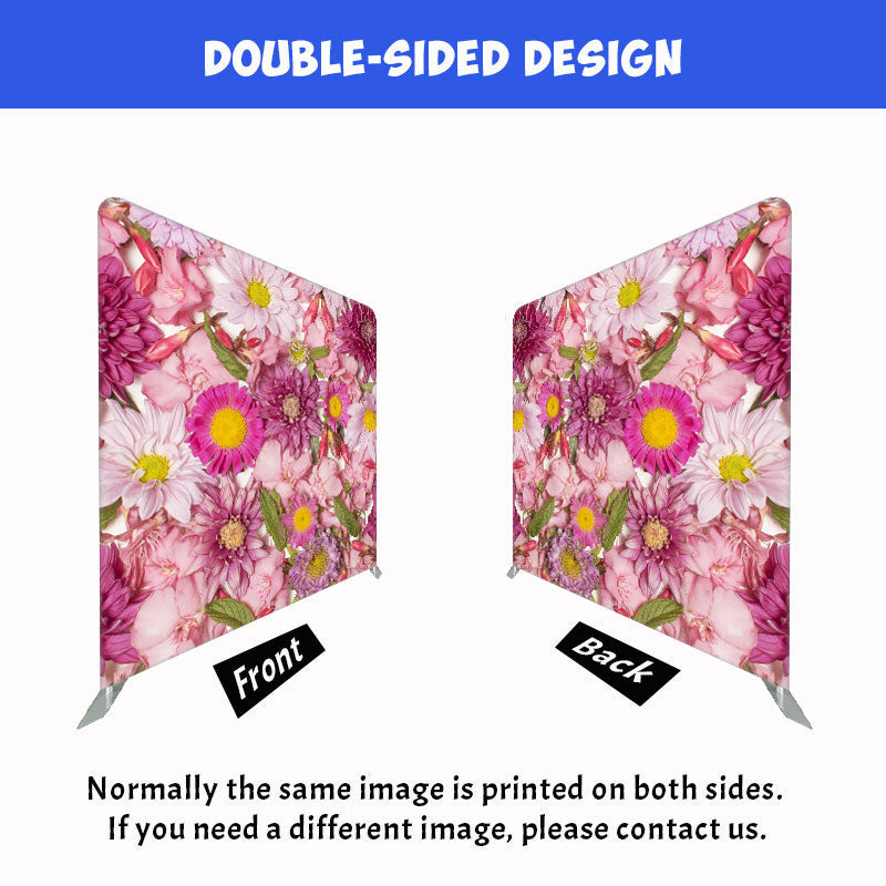 Many Pink Flowers Double Sided Backdrop - Layoris