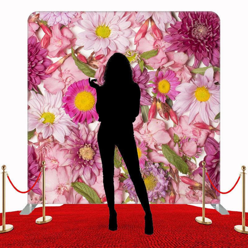 Many Pink Flowers Double Sided Backdrop - Layoris