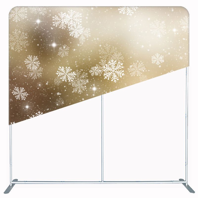 Falling Snowflakes Golden Fabric Double Sided Backdrop - Layoris