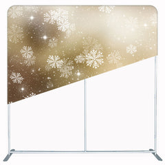 Falling Snowflakes Golden Fabric Double Sided Backdrop - Layoris